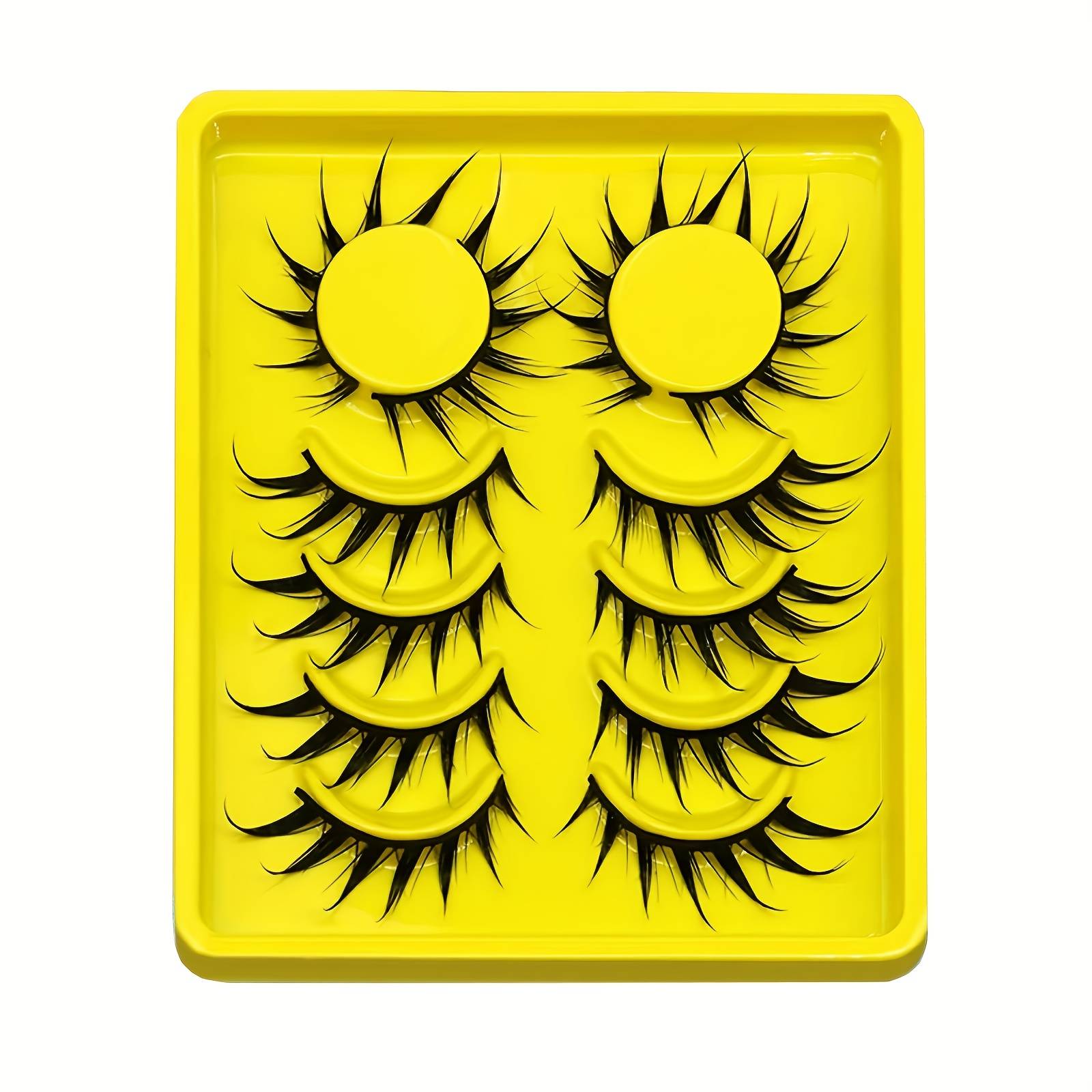TEMU 6 Pairs Cartoon Eyelashes Cat Eye Eyelashes 3d Natural False Eyelashes Fluffy Soft Eyelash Extension Makeup