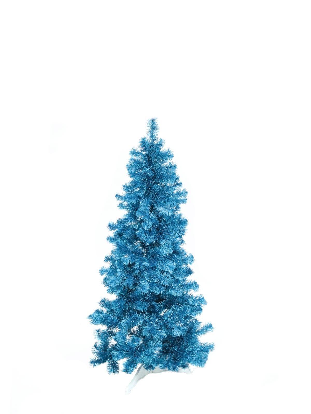 EUROPALMS Fir tree FUTURA, turquoise metallic,180cm, Europalms Julgran Futura, turkos metallisk, 180cm