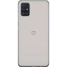 Samsung Galaxy A51 Gennemsigtigt Telefoncover Grått hjärta