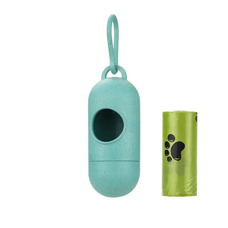 Dog Poop Bag Dispenser with Waste Bags - Convenient Holder for Dog Walks - aqua blue
