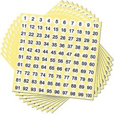 100 ark nummerlabels S 1-100 numre Ro S 0,4 tommer små selvklæbende numre