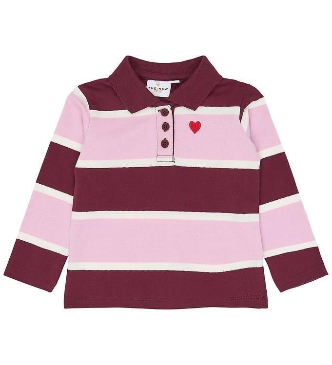 The New Siblings Polo - TnstVidalia - Burgundy Striped - The New - 4 år (104) - Polo