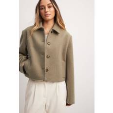 NA-KD Sharp Shoulder Short Coat - Forårsjakker - Brun - EU 32 - NA-KD / NAKD
