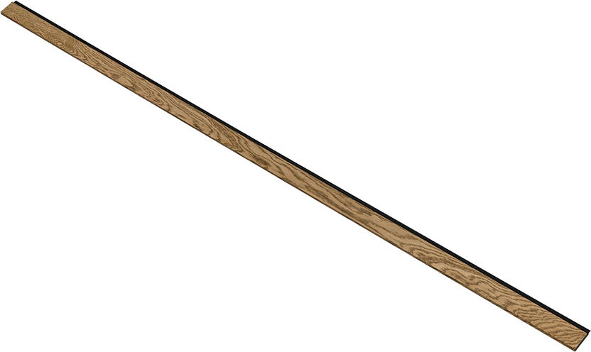 I-wood afslut.liste 4-lamel eg mørkebrun olie sort mdf med sort filt 17x67x2400mm