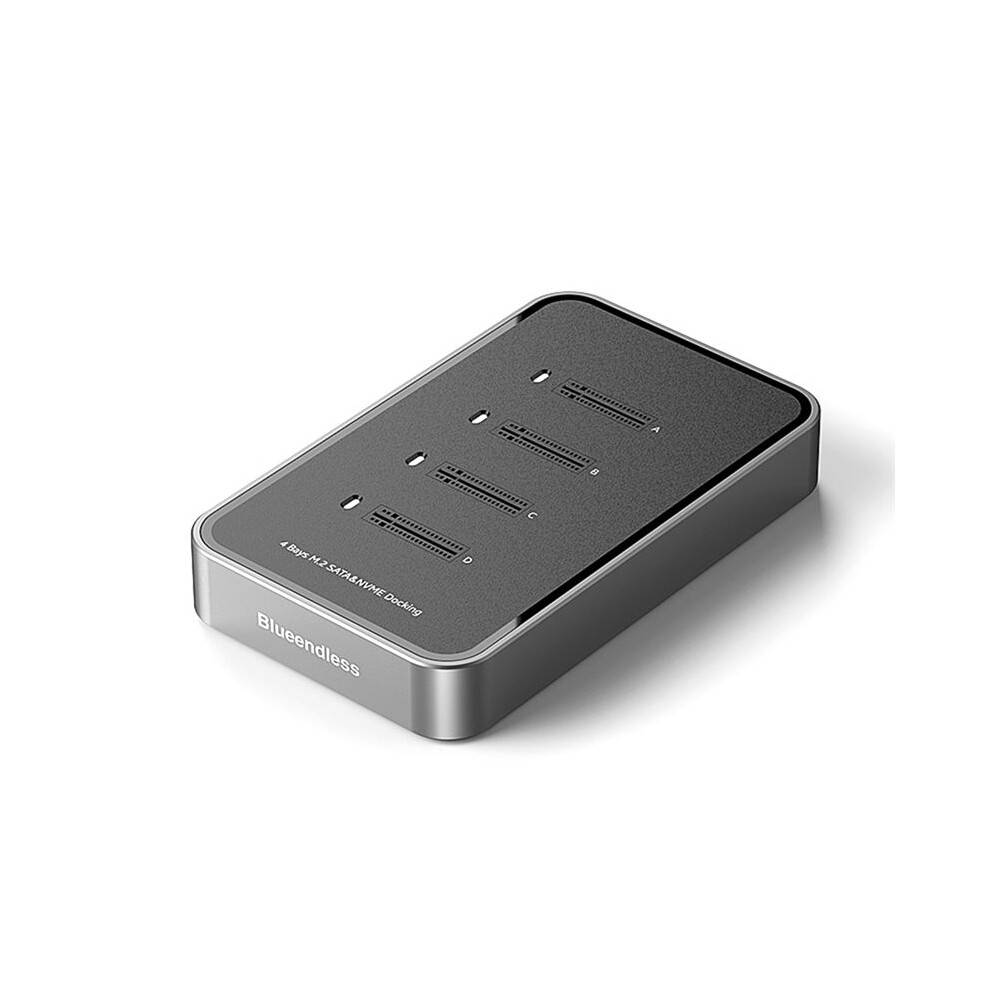 Blueendless 4-Bay M.2 NVMe/ SSD Docking Station USB 3.1 Type C 10Gbps M2 NVME PCie  NGFF Dual Protocol SSD Case EU Plug