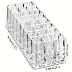 TEMU 24-slot Acrylic Lipstick Organizer - Clear Makeup Storage For Lipsticks, Essential Oils, Perfumes & Brushes - Countertop Display Rack For Bathroom & Vanity