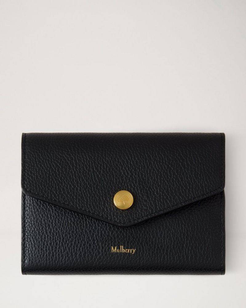 Mulberry | Press Stud Wallet | Black Small Classic Grain | Women