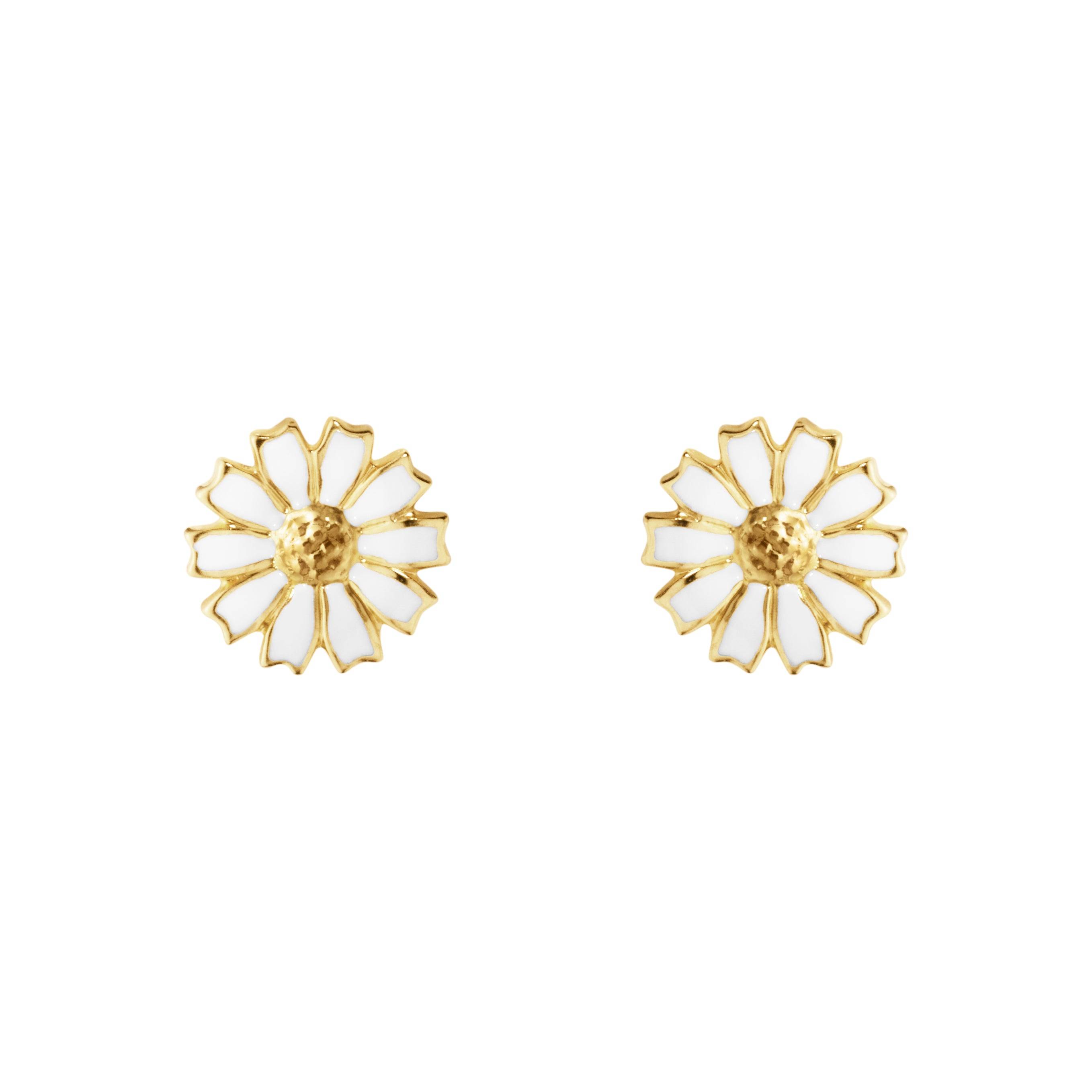 Georg Jensen Daisy ørestikker, sterlingsølv belagt med 18 kt. guld