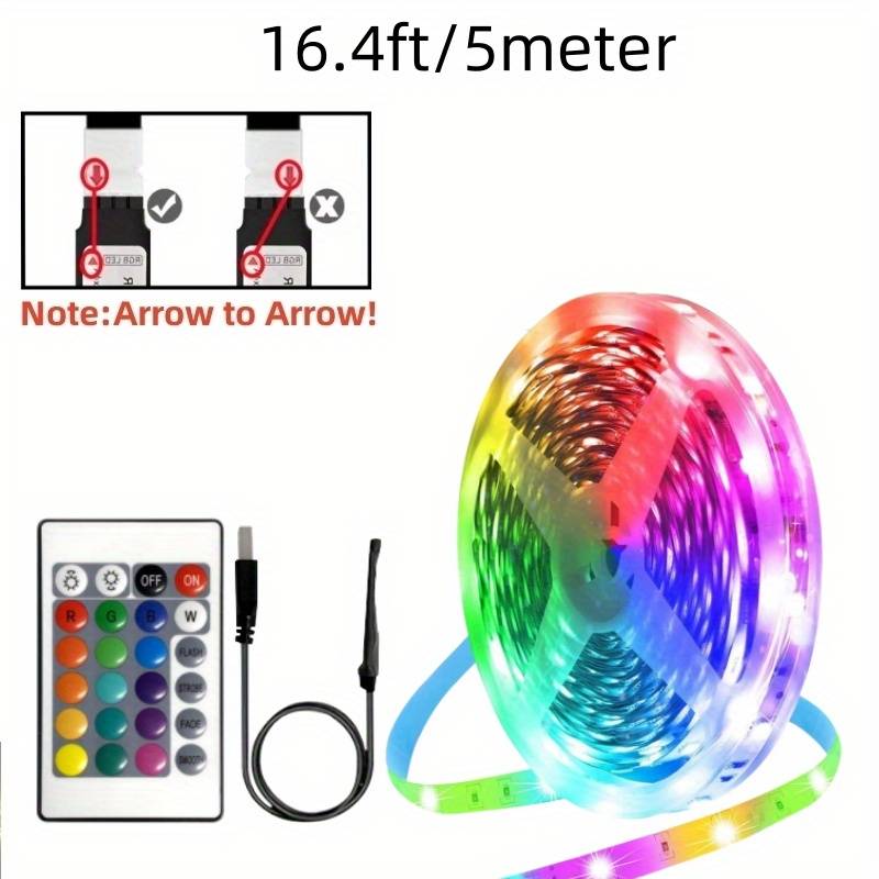3.28ft-131.2ft Rgb Led Strip Light, Led Lights For Bedroom, 5v Usb Powered Led Tape Flexible Ribbon Diode Tape With Remote, For Tv Computer Gaming Monitor Room Decoration