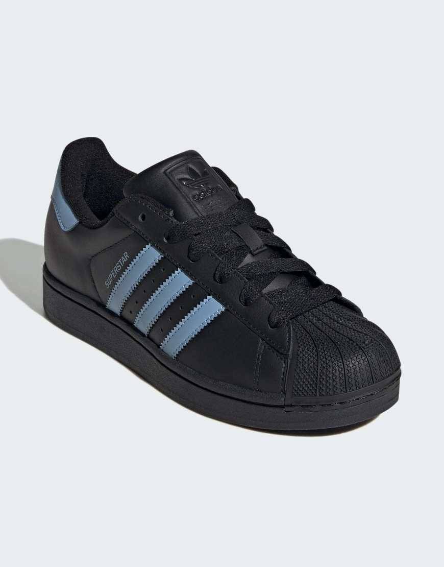 adidas Originals - Superstar II - Sorte og askeblå sko - 40