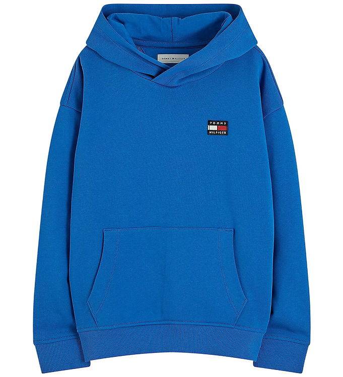 Tommy Hilfiger Hoodie - Flagga Heritage - Livfull Blue - Tommy Hilfiger - 10 år (140) - Hoodie