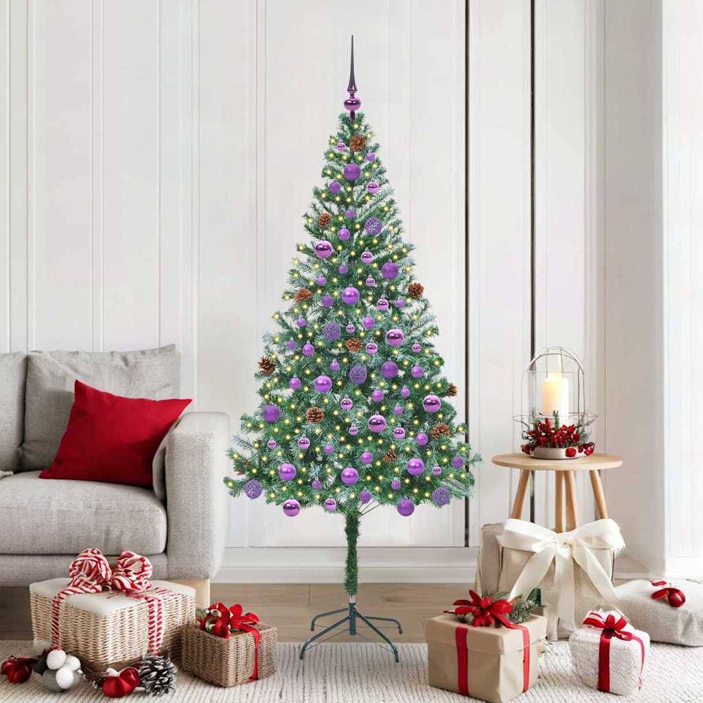 vidaXL Kunstigt juletræ med 300 LED'er Grøn 180 cm PVC og Stål