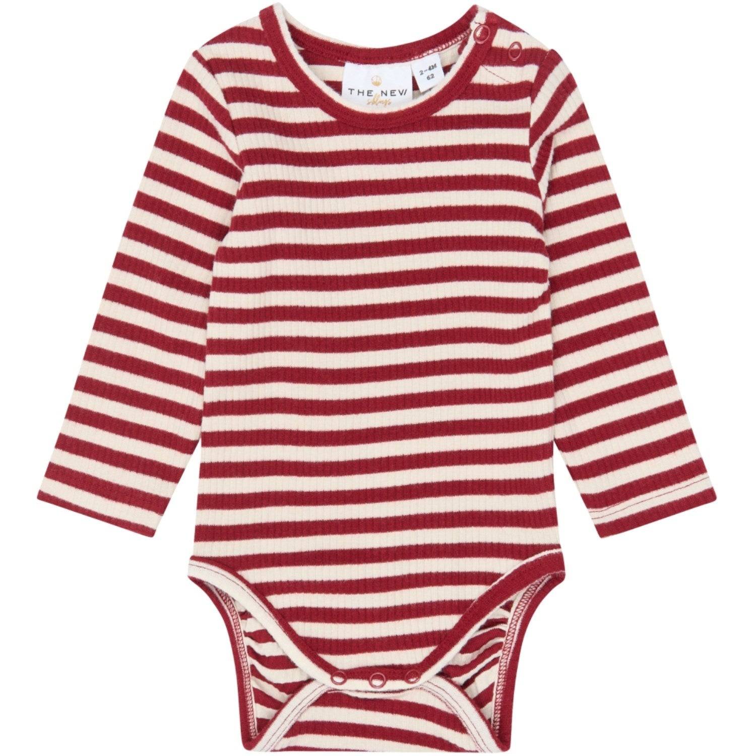 THE NEW Siblings Rio Red Striped Tn Tnsbfro L_S Rib Body Str. 92