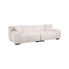 Charelle 3-personers sofa i chenille 250 x 108 cm - Sort/Creme