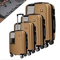 By NordicDesign hand luggage Travel in Style and Convenience with our Durable Carry-On Luggage - Your Perfect Travel Companion!" one set 4 pcs color Gold