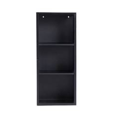 Cabinet Atlanta S - Black w/grey glass - Iron and tempered glass - W: 30 H: 70 D: 20 cm