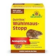 Neudorff Quiritox Wühlmaus-Stopp – Auslegefertiges Fernhaltemittel vertreibt Wühlmäuse und andere Nagetiere schnell aus Gängen, Nestern und Bauten, 200 g, Braun