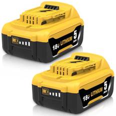 Zwei Stücke Exemoro 18V 5.0Ah Li-ion Ersatzakku Werkzeug Akku für Dewalt Akku 18V DCB184 DCB200 DCB182 DCB180 DCB181 DCB182 DCB201 mit LED-Anzeige Elektrowerkzeuge