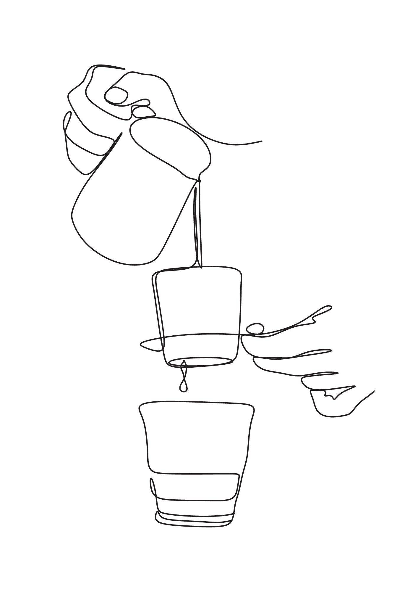 Coffee lineart 4 - 70x100