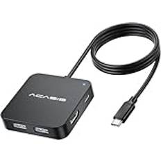 USB C-hubb lång kabel, typ-C till HDMI multiport adapter, 4K HDMI, 100W PD, 2 USB A 3.0, 1 USB C 3.0-port. Dockningsstation för MacBook Pro/air, Steam Deck, Dell/HP/Lenovo/Surface/Switch (4 fot)