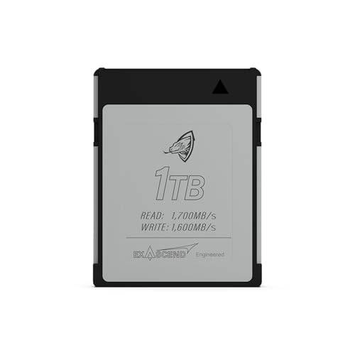 Exascend 1 TB Archon CFexpress kort typ B, upp till 1 700 MB/s, RÖD-godkänd och kompatibel med Canon, Nikon, Panasonic och andra kameror. (1 TB)