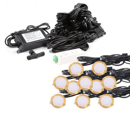 Infälld spotlight komplett kit/Z Cosmos i mässing 10-pack