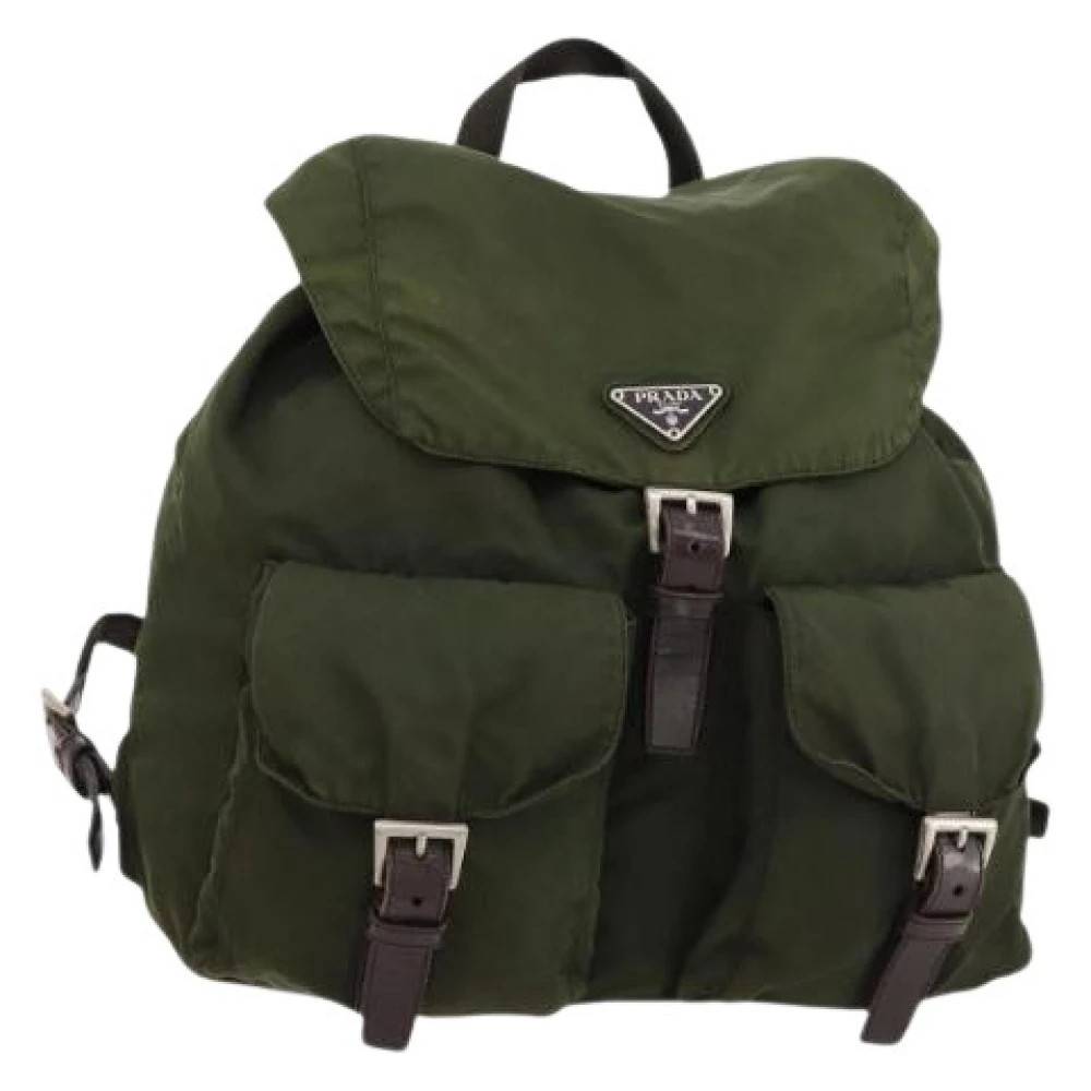 Prada Vintage Pre-owned Nylon Rygsæk - Vintage - Dame - Grøn - ONE SIZE - Nylon