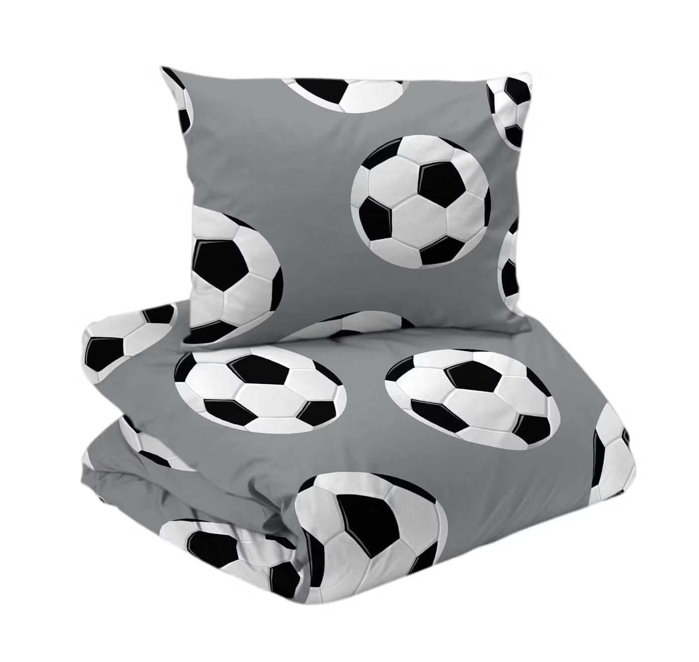Bäddset fotboll grå Enkeltäcke Barn 150x210 Redlunds