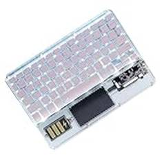 Trådlöst Bluetooth-tangentbord kompakt bärbart bakgrundsbelyst tangentbord i 7 färger med pekplatta integrerad mus, uppladdningsbart litet litet litet mini tangentbord för dator/laptop/iPad/Mac/Android/Windows/surfplatta/yta (rosa)