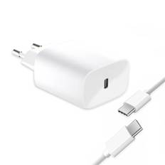 SiGN iPad USB-C PD Snabbladdare 20W med USB-C till USB-C kabel, 1m - Vit