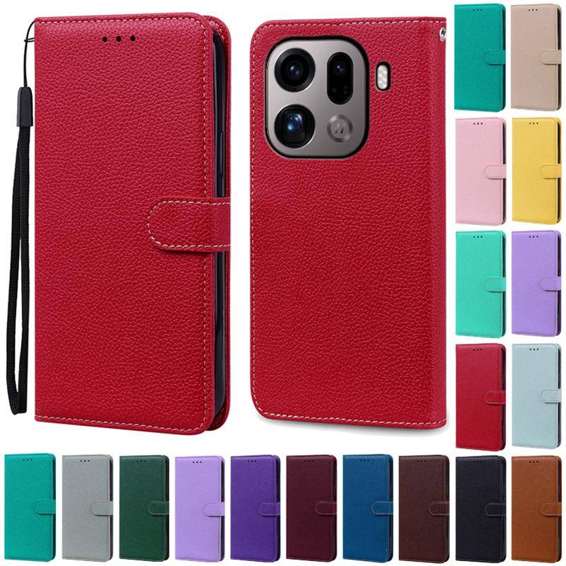 Hitta X9 Pro Fodral För OPPO Find X9 Pro Fodral Flip Läder Plånboksfodral För OPPO Find X9 Pro Fodral Telefonfodral Coque Fundas Etui rosa