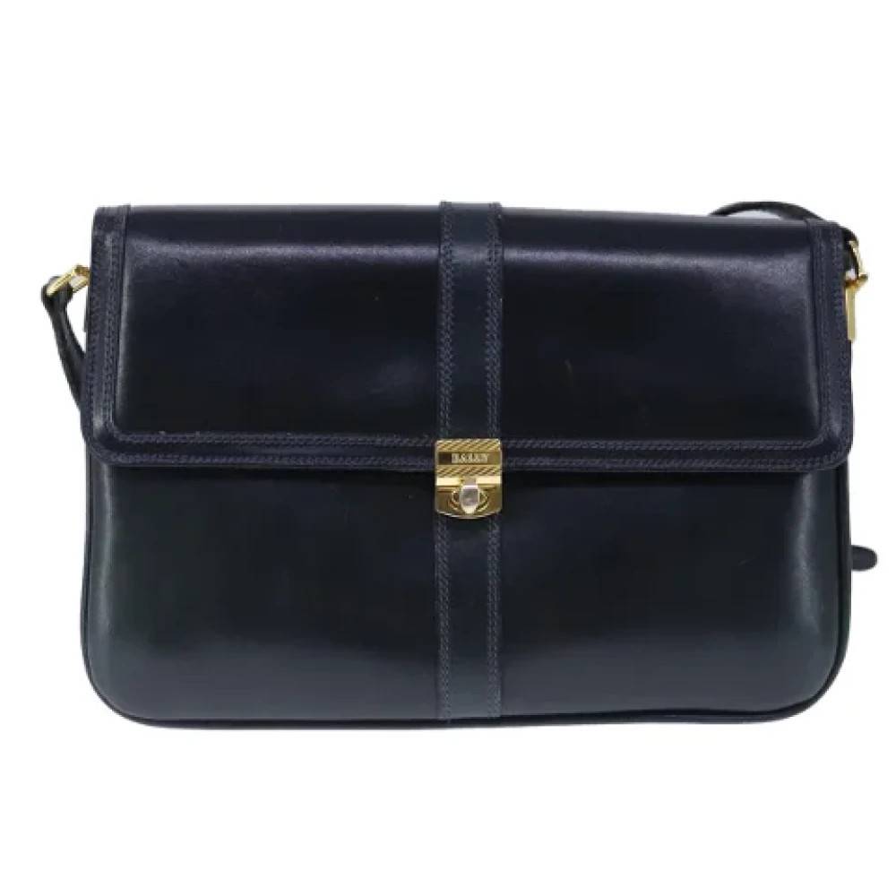 Bally Pre-owned Pre-owned Laeder skuldertasker - Vintage - Dame - Blå - ONE SIZE - Uld