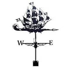Weathervane Weathercock Vindriktningsindikator Retro Segelbåt Fiskebåt Piratskepp Form Väderflöjel, Kreativ heminredning Prydnad Present till Gårdsgård Trädgård
