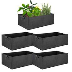 ValueHall Trädgårdsodlingspåsar 5-pack Tyg upphöjd planteringssäng Rektangulär planteringsbehållare Odlingspåsar Planteringspåse trädgård säng med handtag för örter blomma grönsaksväxter V8020A (M)