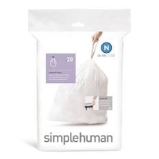 Simplehuman affaldsposer, kode N, 45-50 liter, hvid, 20 stk