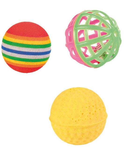 Kattleksaker 3 pack Bollar