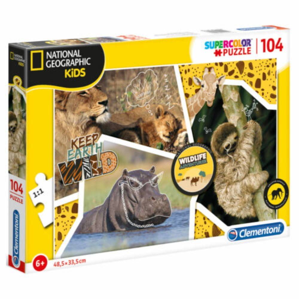 Clementoni, National Geographic Wild, Pussel, För Barn, 6+ år, 104 Bitar