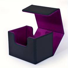 TEMU Card Deck Box For Tcg Cards, Pu Leather Card Storage Box Holds 120+ Cards, Magical Commander Deck Box Fits For Ptcg, Sport Cards (//aqua/purple/pink/black&green/black&purple/yellow)