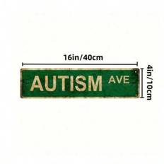 Präglad gatuskylt med nyans "Autism Ave": Heminredning, Rumsinredning, Väggdekor, Badrumsinredning, Barinredning, Caféinredning, Garageinredning - Multifärgad (40*10 cm)