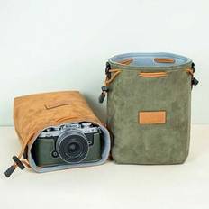 1pc Faux Fur Camera Bag , Dual Pocket Design, Accessory Storage For Nikon Canon, Cameras - Yellow