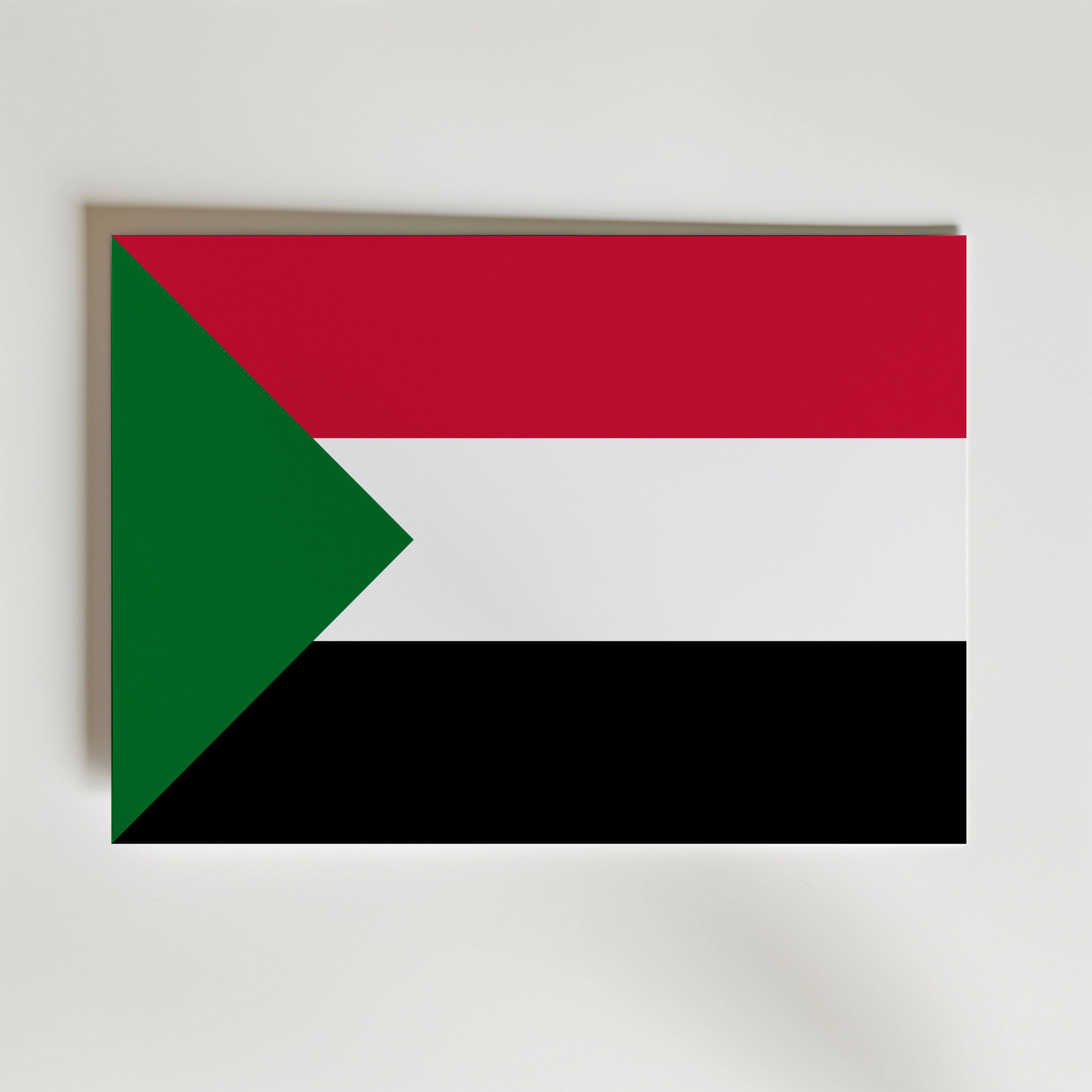 Sudan National Flag Poster - Poster 50x40 cm