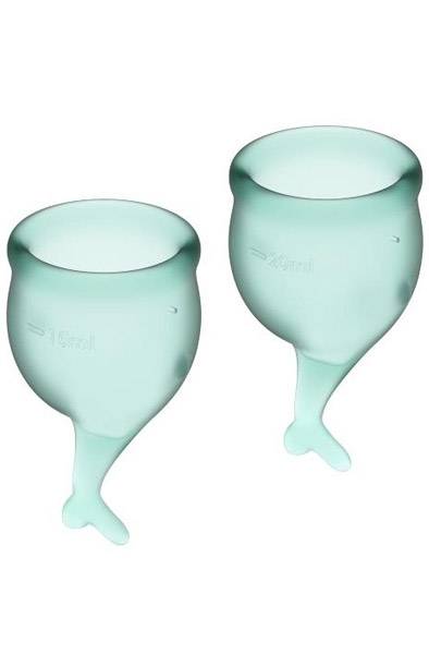 Satisfyer Feel Secure Green Menstrual Cup.