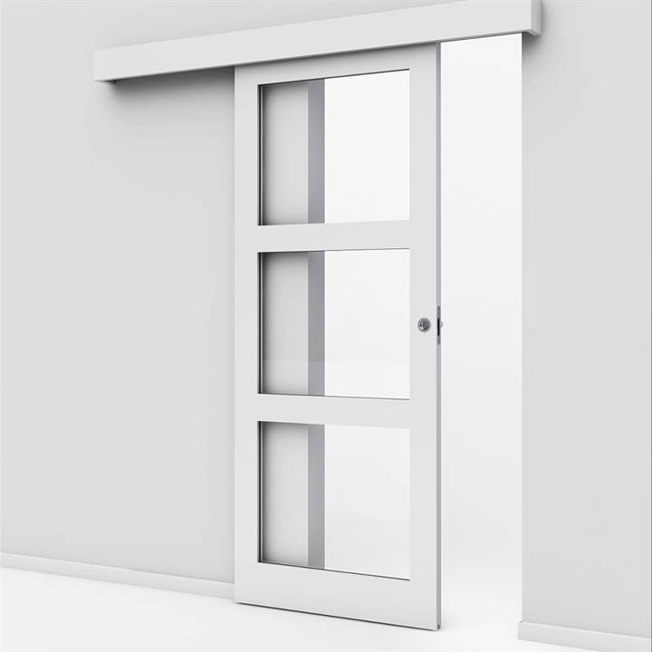Massiv Kvadrat 3 glas skydedør med kappe - Safco Doors, M10x22 (92,5 x 214 cm)