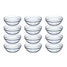 Provance 6-24 stycken dippskålar, dessertskålar 9 cm skålar av glas, glasskålar, tapasskålar (12 stycken)