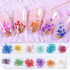 24st Y2K Estetiska Gypsophila Paniculata torkade blommor Simulerade blommor 3D Naglar Blommor DIY Nagelberlocker Nagelädelstenar Nageltillbehör - Multifärgad