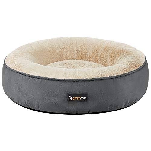 Hundeseng, Donut Katteseng, Rund, 50 Cm Dia, Mørkegrå.