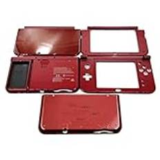 New3DSXL Extra höljesfodral fem skal mörkröd ersättning, för nya 3DS New3DS XL LL 3DSXL 3DSXL 3DSLL-konsol, gör-det-själv ytterhöljestopp/bottenskyddsplattor frontplatta 5 ansikten PCS set tillbehör