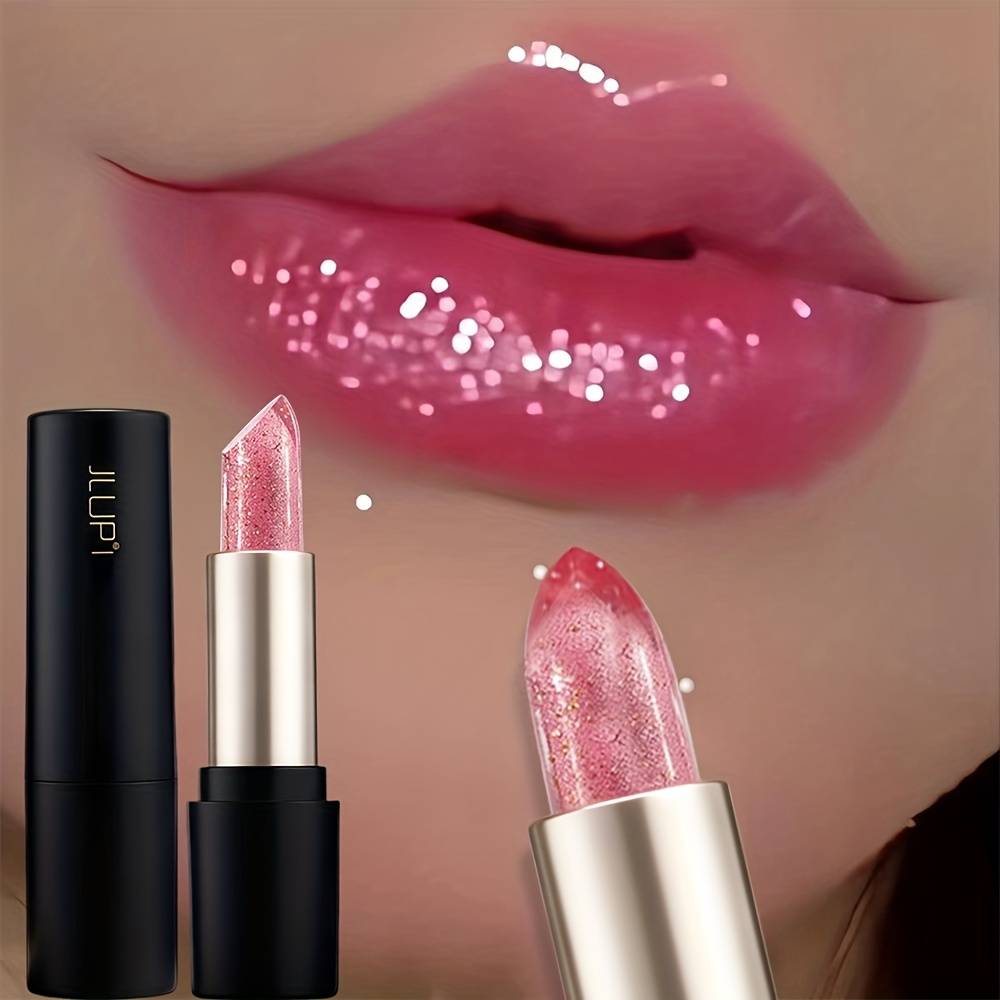 TEMU Color-changing Lip Balm With Temperature Change, Transparent Pink Glossy Finish, Lightweight Feel, Suitable For All Beige Colors, Ideal Gift For Women, Temperature-responsive Lipstick