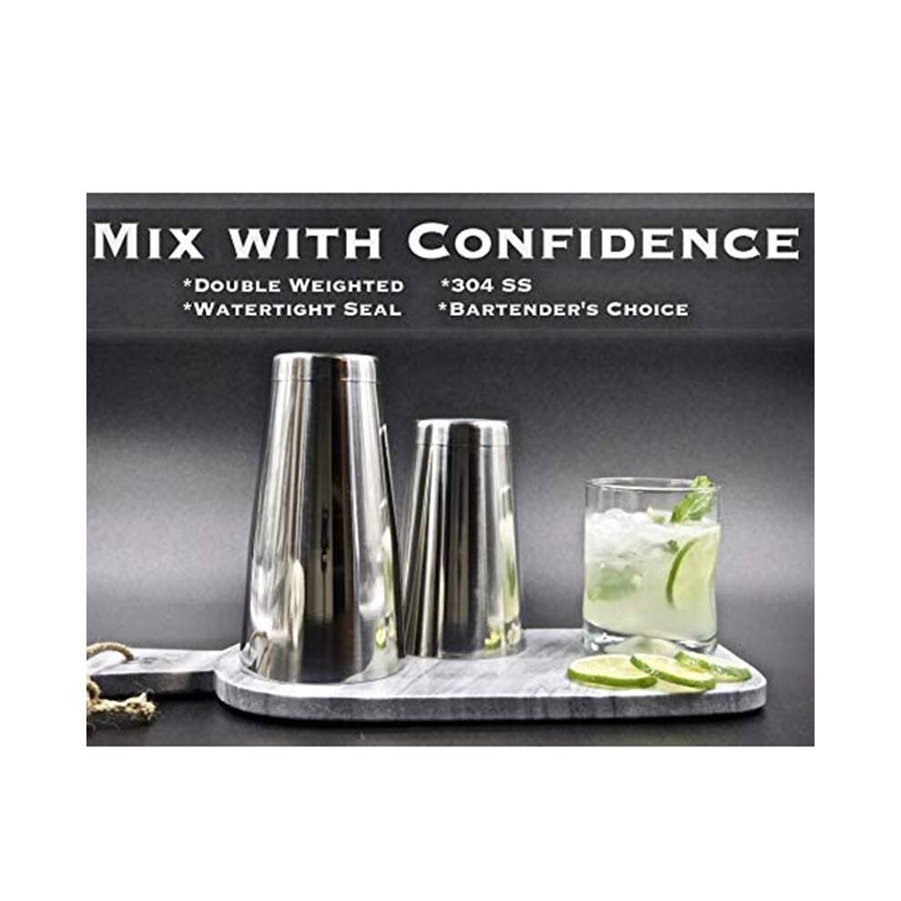 Premium Cocktail Shaker Set-Piece Pro Boston Shaker Set. Unweighted Martini Drink Shaker Made From Stainless Steel 304