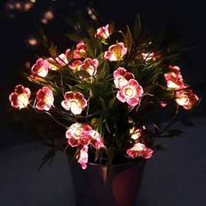 1 st 1 meter / 2m / 3m rosa LED-blomlampor, plastmaterial, batteridrivna, med strömbrytare, batterifria, lämpliga för bröllop, rum, sovrum, trädgårdar (1 st-3m-3AAA,1 st-2m-2AA,1 st-1m-2AA,1 st-3m-3AA)